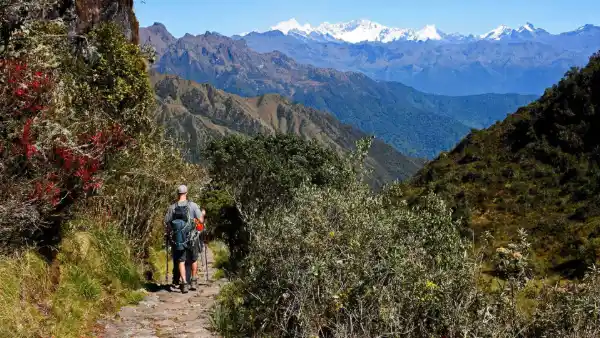 Personas bajando por un camino